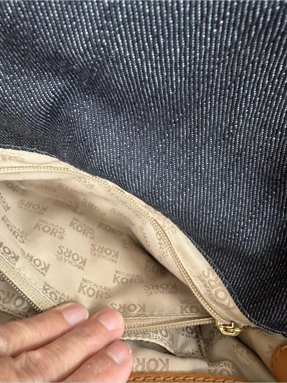 Michael Kors Jamie Denim & Leather Saddle Crossbody Bag